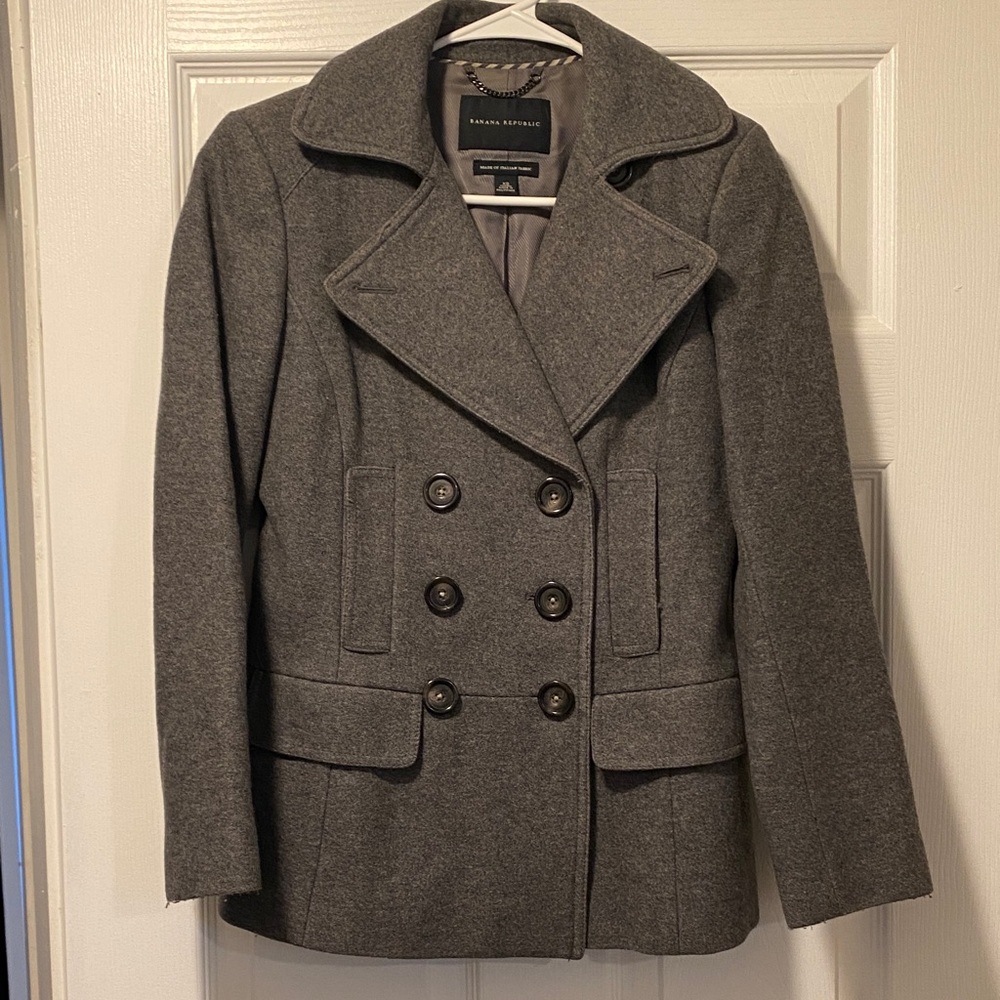 Banana Republic Charcoal Pea Coat